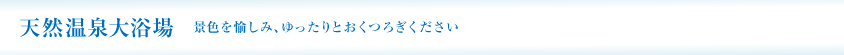 天然温泉大浴場 景色を愉しみ、ゆったりとおくつろぎください