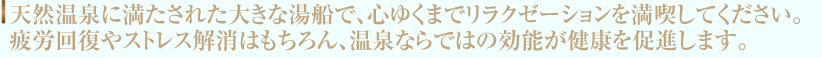 癒しの時間に包まれる天然温泉にある暮らし。住むことで心も身体も健康になれる。