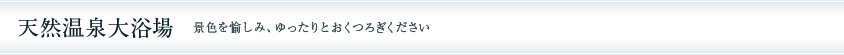 天然温泉大浴場 景色を愉しみ、ゆったりとおくつろぎください